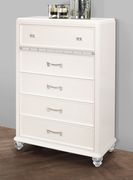 Pearl white full bed w/ tufted headboard & drawers by Global additional picture 3