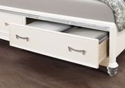 Pearl white full bed w/ tufted headboard & drawers by Global additional picture 6