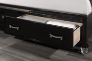Black / silver bed w/ tufted headboard & drawers by Global additional picture 7