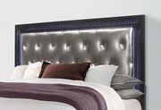 Black / silver bed w/ tufted headboard & drawers by Global additional picture 8