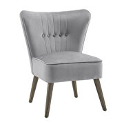 Gray velvet upholstery accent chair additional photo 3 of 4