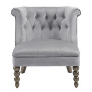 Gray velvet upholstery button tufting accent chair by Homelegance additional picture 4