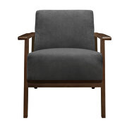 Dark gray velvet accent chair additional photo 4 of 4