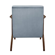Blue-gray velvet accent chair additional photo 2 of 3