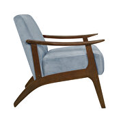 Blue-gray velvet accent chair additional photo 3 of 3