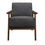 Dark gray velvet accent chair additional photo 4 of 4