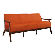 Orange velvet sofa additional photo 4 of 11