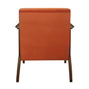 Orange velvet accent chair additional photo 3 of 4