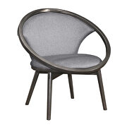 Gray tweed herringbone fabric upholstery accent chair additional photo 4 of 3