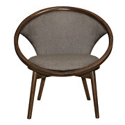 Chocolate tweed herringbone fabric upholstery accent chair additional photo 4 of 5