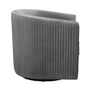 Gray velvet upholstery swivel chair additional photo 3 of 3