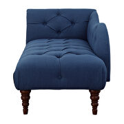Blue textured fabric upholstery chaise additional photo 2 of 3