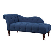 Blue textured fabric upholstery chaise additional photo 4 of 3