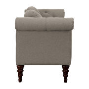 Brown textured fabric upholstery settee additional photo 2 of 4
