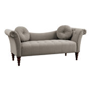 Brown textured fabric upholstery settee additional photo 4 of 4