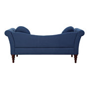 Blue textured fabric upholstery settee additional photo 3 of 5