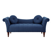 Blue textured fabric upholstery settee additional photo 4 of 5