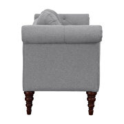 Dove gray textured fabric upholstery settee additional photo 2 of 3