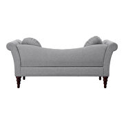 Dove gray textured fabric upholstery settee additional photo 3 of 3