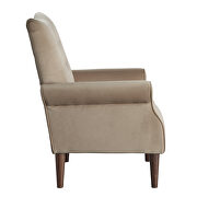 Brown velvet upholstery accent chair additional photo 3 of 4