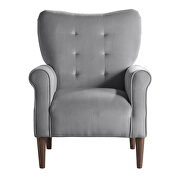 Dark gray velvet upholstery accent chair additional photo 2 of 5