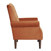 Orange velvet upholstery accent chair additional photo 4 of 5