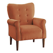 Orange velvet upholstery accent chair additional photo 5 of 5