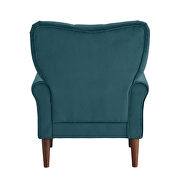 Teal velvet upholstery accent chair additional photo 2 of 5