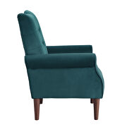 Teal velvet upholstery accent chair additional photo 4 of 5