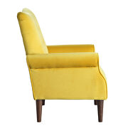 Yellow velvet upholstery accent chair additional photo 2 of 3