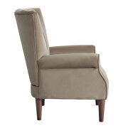 Brown velvet upholstery accent chair additional photo 2 of 3