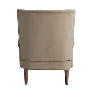 Brown velvet upholstery accent chair additional photo 3 of 3