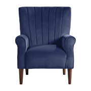 Navy blue velvet upholstery accent chair by Homelegance additional picture 4