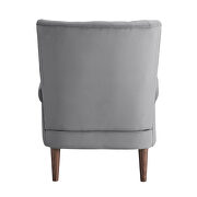 Dark gray velvet upholstery accent chair additional photo 3 of 5