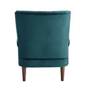 Teal velvet upholstery accent chair additional photo 2 of 4