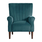 Teal velvet upholstery accent chair additional photo 3 of 4