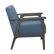 Blue textured fabric upholstery accent chair additional photo 2 of 2