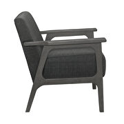 Dark gray textured fabric upholstery accent chair additional photo 2 of 3