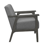 Gray textured fabric upholstery accent chair additional photo 2 of 2