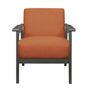Orange textured fabric upholstery accent chair additional photo 2 of 2