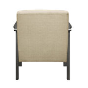 Light brown textured fabric upholstery chair additional photo 3 of 6