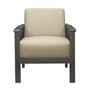 Light brown textured fabric upholstery chair additional photo 4 of 6