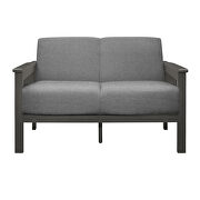 Gray textured fabric upholstery sofa additional photo 3 of 7