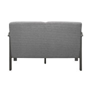 Gray textured fabric upholstery sofa additional photo 5 of 7