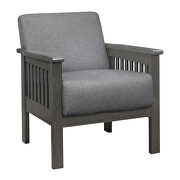 Gray textured fabric upholstery chair additional photo 4 of 4