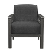 Dark gray textured fabric upholstery accent chair additional photo 2 of 4
