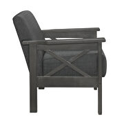 Dark gray textured fabric upholstery accent chair additional photo 3 of 4