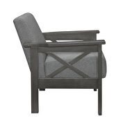 Gray textured fabric upholstery accent chair additional photo 2 of 2