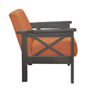 Orange textured fabric upholstery accent chair additional photo 2 of 3