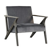 Gray velvet upholstery accent chair additional photo 5 of 4